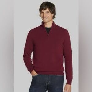 Jos. A. bank. | mens italian wool burgundy quarter zip | side large